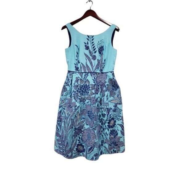 Lands End Blue Radiance Floral Dress Size 6 Beachy Resort Event Blue Boho Fairy - Picture 2 of 7